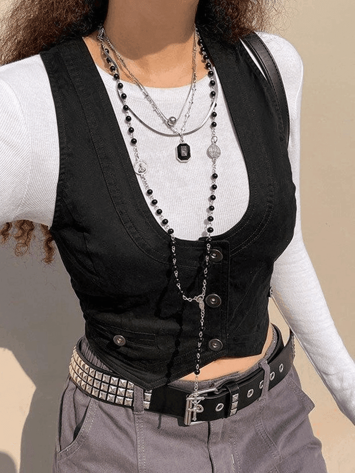 Button Front Corset Top