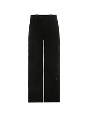 Buttoned Straight Leg Cargo Jeans