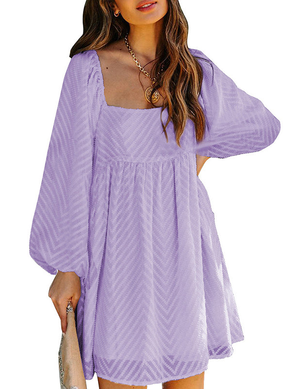 Square Neck Flare Mini Dress