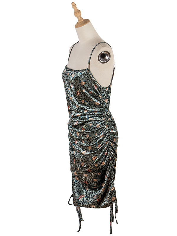 Casual Wrap Sleeveless Solid U-Neck Dress