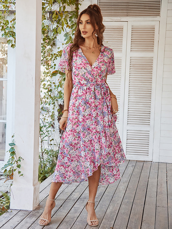 Bohemia A-Line Floral V-Neck Dress