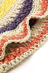 Color Block Crochet Knit Bucket Hat