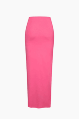 Contrast Tube Top And Slit Skirt Set