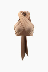 Crossover Halter Neck Cami Top