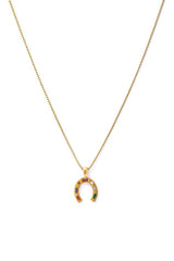 Crystal Horseshoe Pendant Necklace