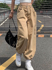 Mid Rise Plain Harem Cropped Pants