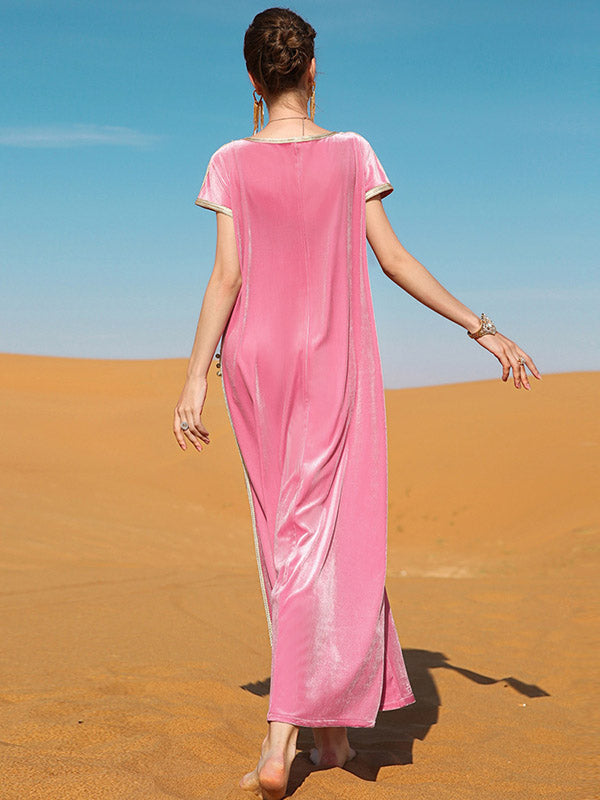Vacation Loose Round-Neck Dress
