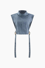 Denim Buckle Sleeveless Top