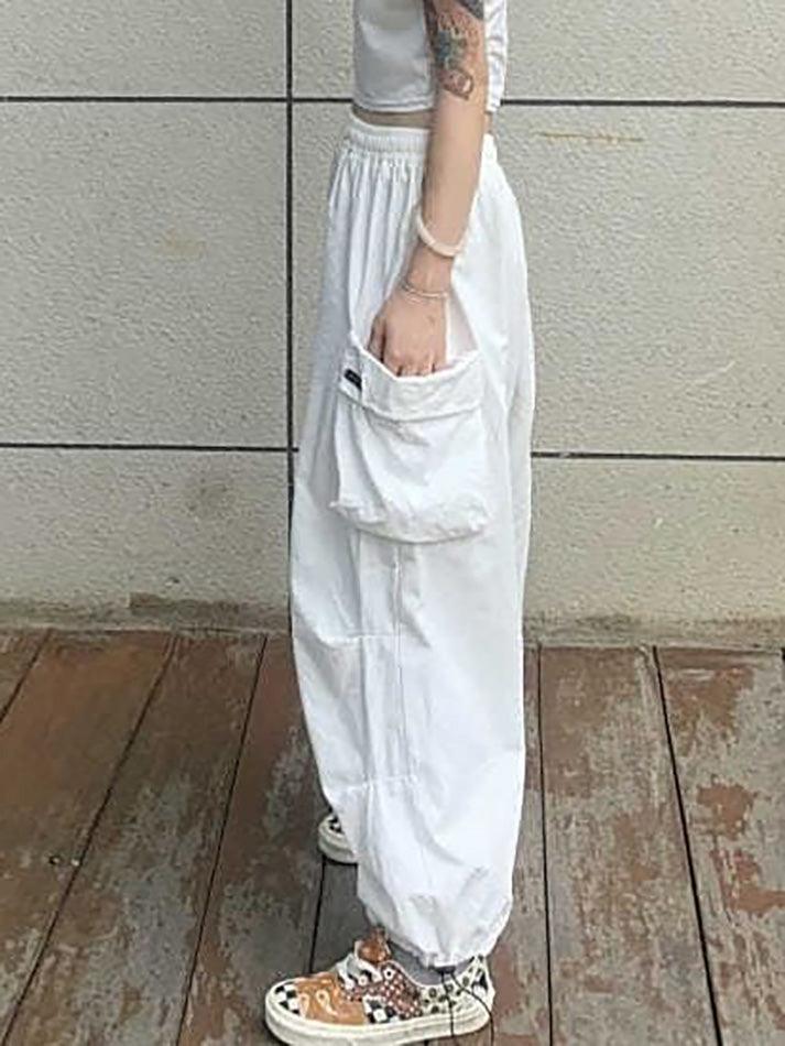 Mid Rise Drawstring Cargo Jogger Pants