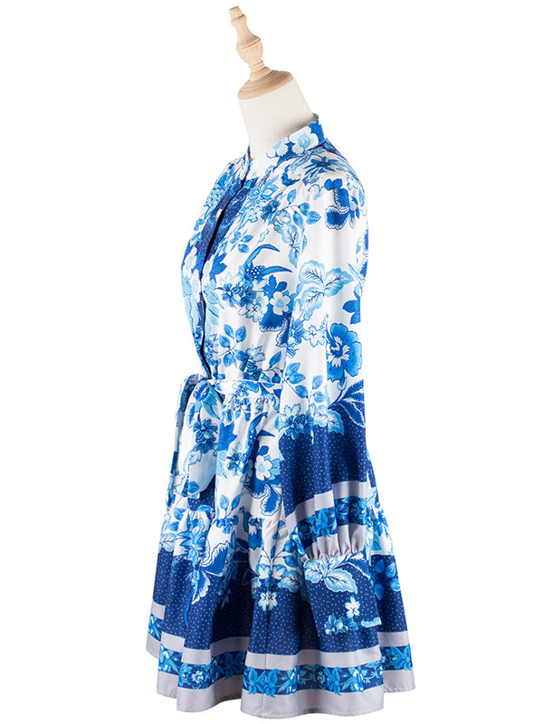 Vacation A-Line Floral Printed Square-Neck Dress
