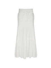 French Lace Splice Drawstring Maxi Skirt
