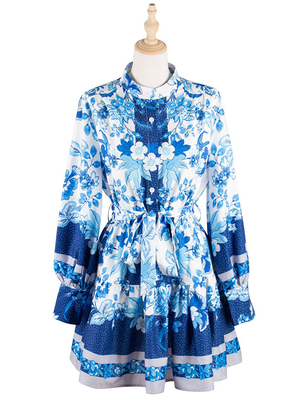 Vacation A-Line Floral Printed Square-Neck Dress