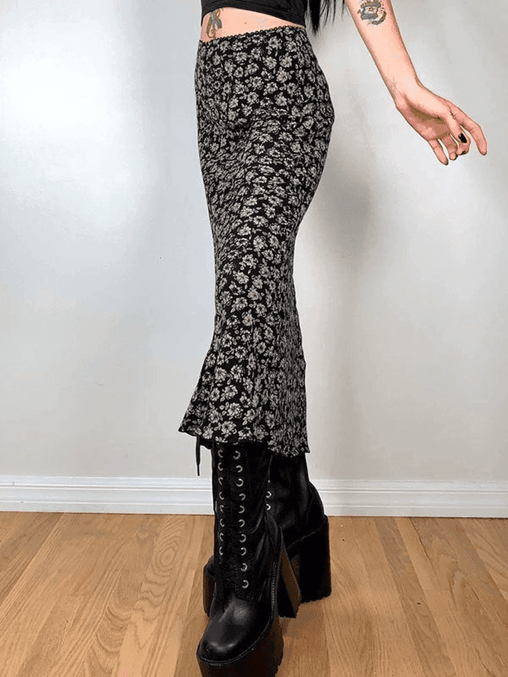 Floral Allover Midi Skirt