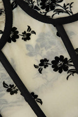 Floral Embroidered V-neck Corset Top