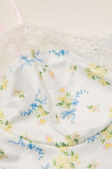 Floral Print Tie Strap Cami Top