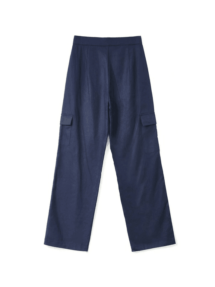 Fold Over Waist Y2K Straight Leg Pants