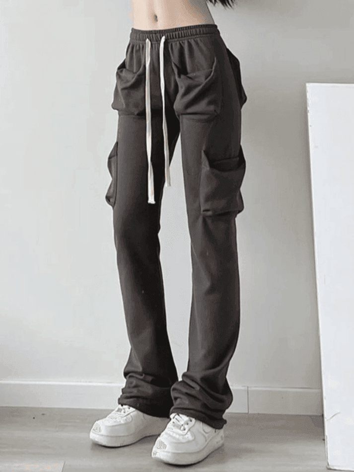 Function Pocket White Cargo Sweatpants