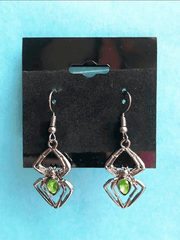 Gothic Rhinestone Spider Earrings