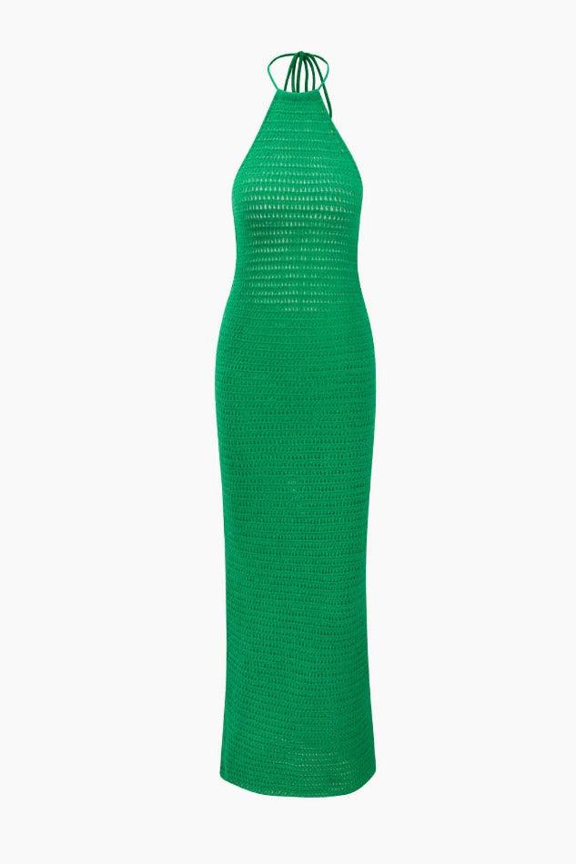 Halter Neck Backless Knit Dress