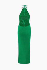 Halter Neck Backless Knit Dress