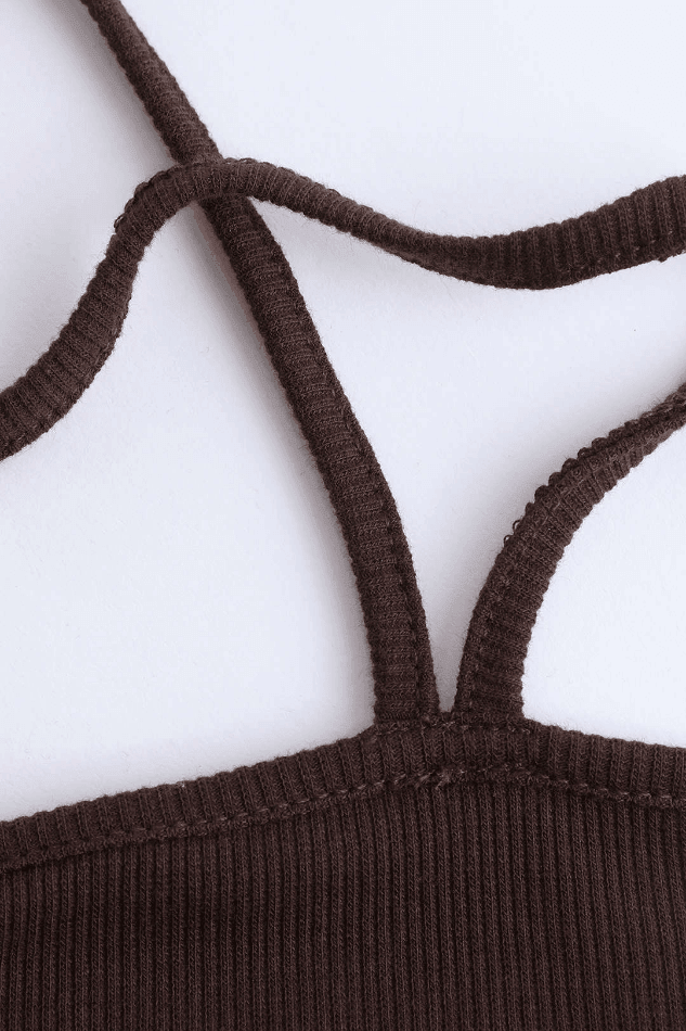 Halter Neck Off The Shoulder Crop Top