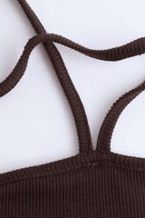 Halter Neck Off The Shoulder Crop Top