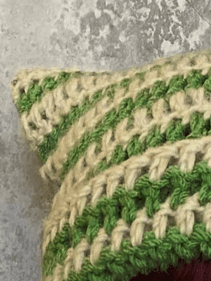 Hand Made Horn Detail Striped Knitted Hat