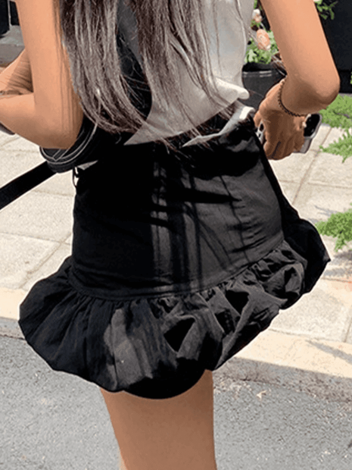 High Waist Bud Lantern Skirt