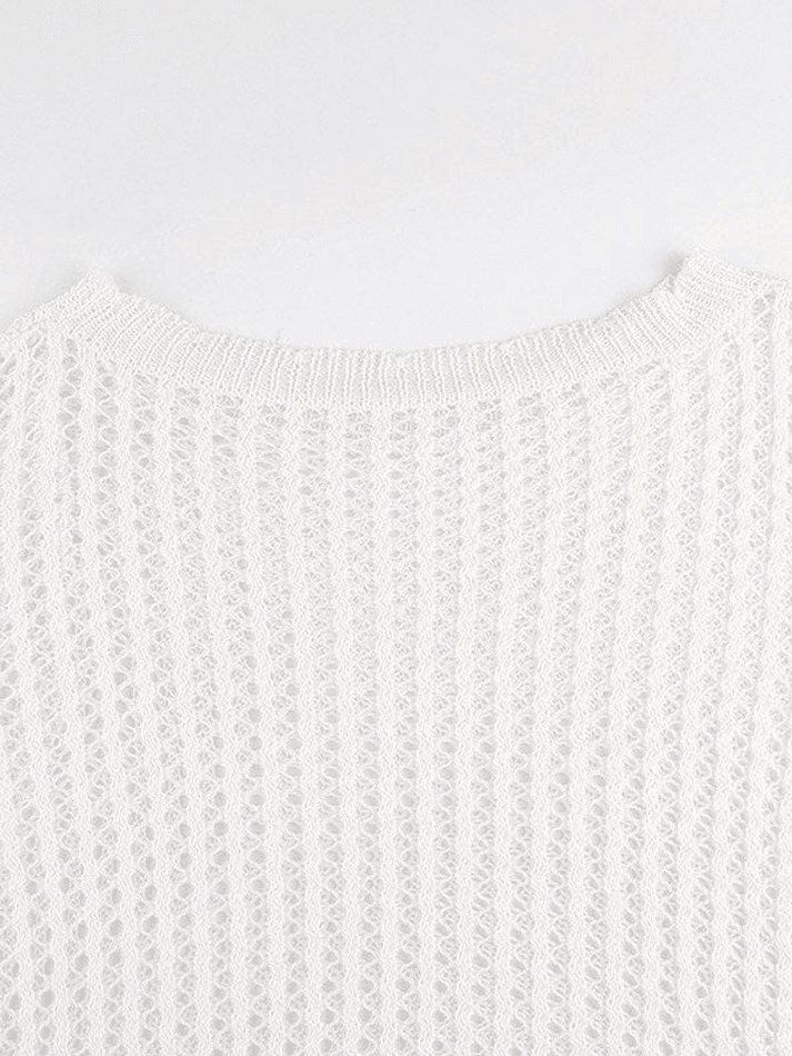 Hollow Out Crochet Long Sleeve Knit Top