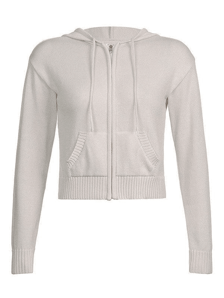 Hooded Crop Knit Cardigan
