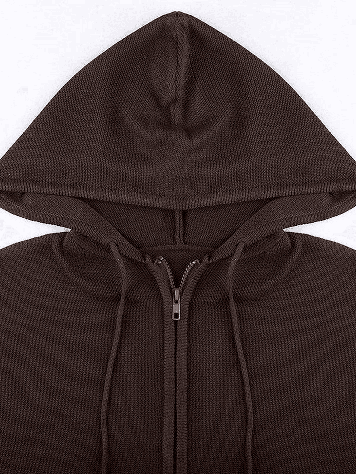 Hooded Crop Knit Cardigan