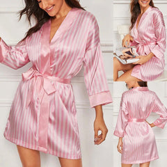 Sexy Striped Pink Robe