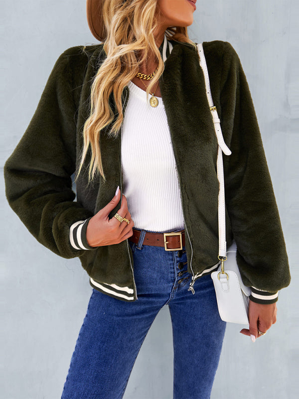 Warm Fleece Long Sleeve Zip Jacket