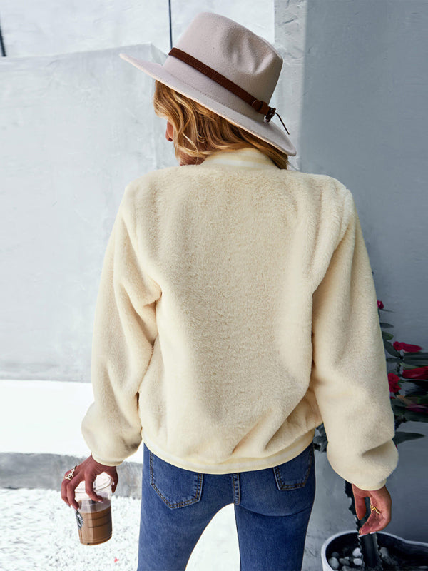 Warm Fleece Long Sleeve Zip Jacket