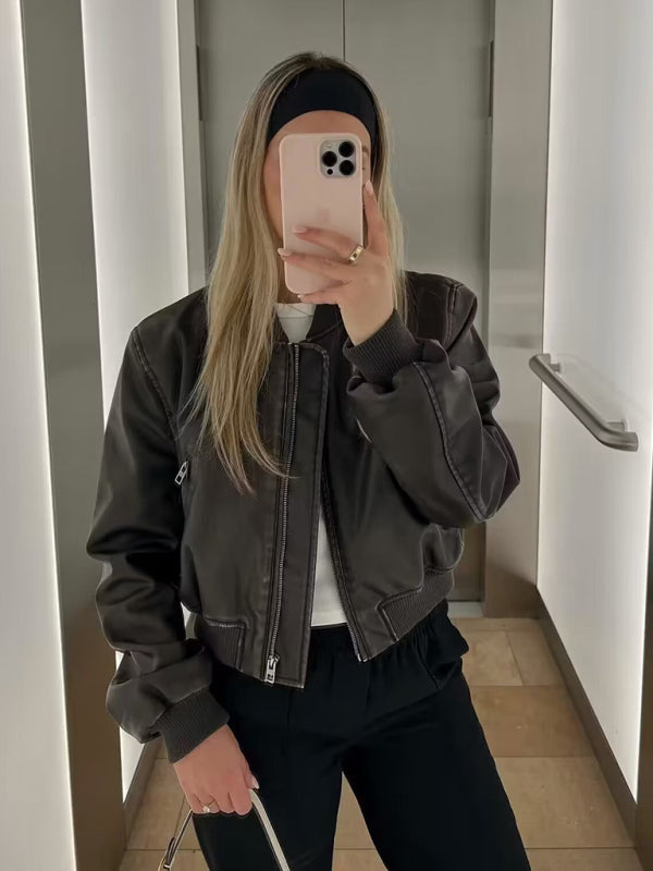 Casual Tri-Color Bomber Jacket