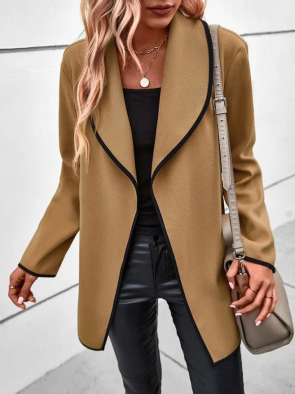 Elegant Long Sleeve Loose Woolen Jacket