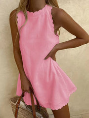 New Mini Round Neck Sleeveless Dress