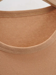 new mini inverted triangle round neck elastic slim fit sleeveless short vest top