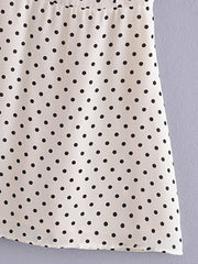 sweet polka dot print slimming waist strappy corset dress