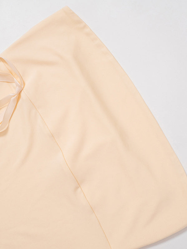new style one-line collar strapless backless bow ruffled sexy short hip-hugging dress