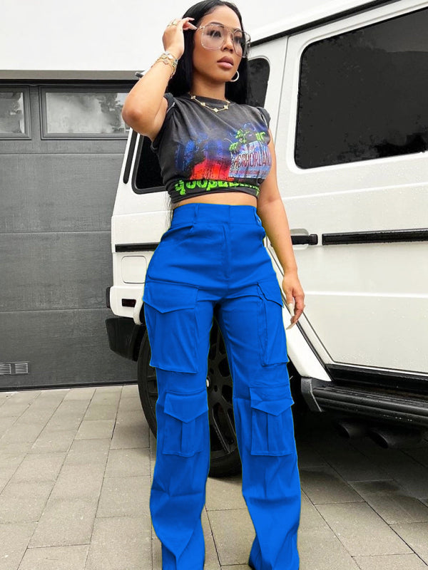 casual multi-pocket cargo trousers