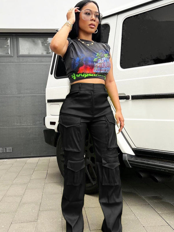 casual multi-pocket cargo trousers