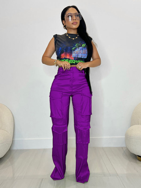 casual multi-pocket cargo trousers