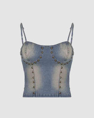 Berehynia Studded Denim Corset Top