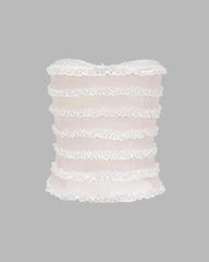 Pollux Ruffle Lace Tube Top