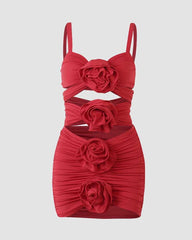 Sanya Rose Cut Out Bandage Dress