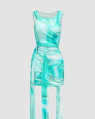 Vossen Temptress Wrap Tie Mini Dress