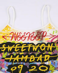 Crossed-out Graffiti Cami Top