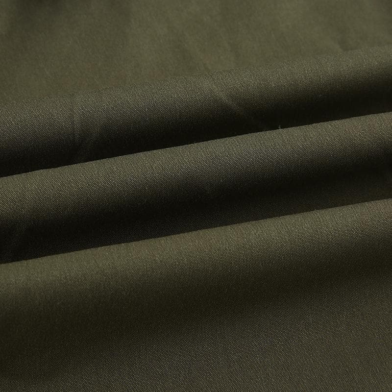 Self tie zip-up high rise solid cargo pocket baggy straight leg pant