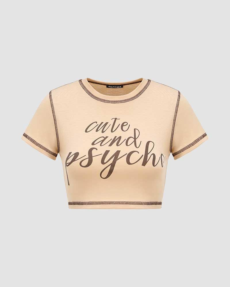 Cute and Psycho Cropped Baby T-Shirt